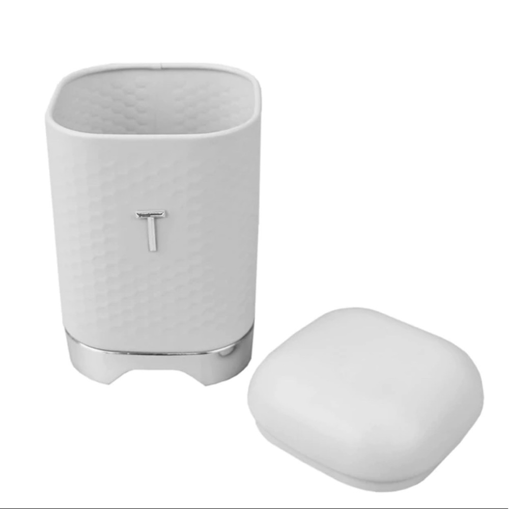 Michael Graves Design White Soho Honeycomb Tea Storage Tin